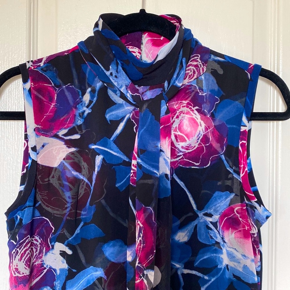 Karl Lagerfeld printed tie-neck top
